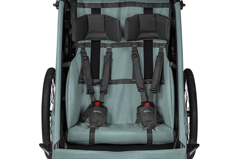 Qeridoo QUPA 2 Plus | Two-Seater Child Bike Trailer | Mineral Blue