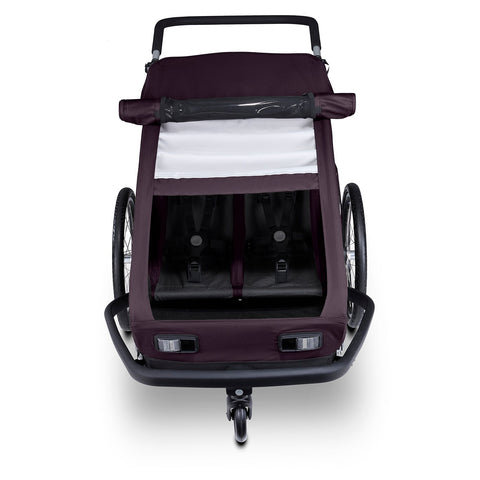 Kid Ellma 2 Blossom Red — front sun cover half closed