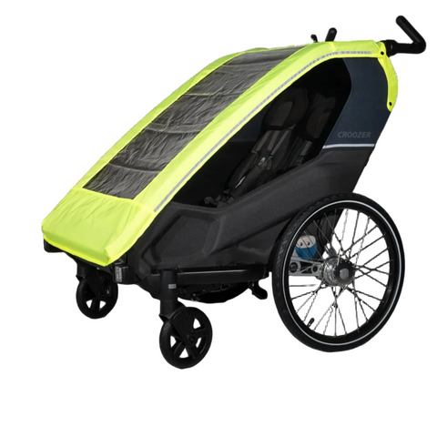 Croozer Rain Cover Kid Lykke 2 — Lightning Yellow, side view