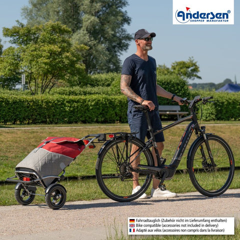 142-221-70 | Andersen Royal Plus Frame | Lasse Bag Bag | Red | hero | Hitch A Bike
