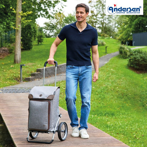 168-231-20 | Andersen Royal Frame | Holk Bag Bag | Silver/Grey | hero | Hitch A Bike