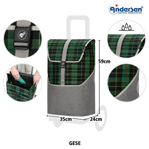 168-216-50 | Andersen Royal Frame | Gese Bag Bag | Green | gallery 5 | Hitch A Bike