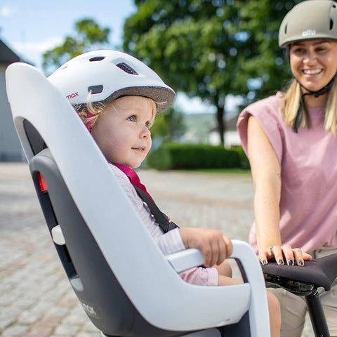 Hamax Caress Bike Child Seat | Rear Pannier Rack Mount | White/Black/Mint | 2023