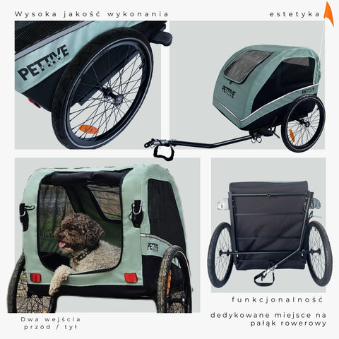 Petrive Active ONE | Dog Bike Trailer | Turquoise