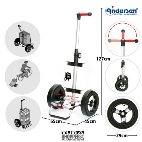 Andersen-Shopper | Bike Trailer | Shopping Trolley | Tura Frame | Ortlieb Bag