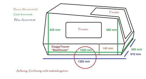 Doggy Tourer | Dog Bike Trailer | Beethoven | XX Large | 4-Wheeler | 5 Colour Variants