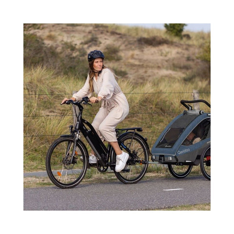 Qeridoo Sportrex 2 Limited Edition | Jeans Blue | Two-Seater Child Bike Trailer — image 5