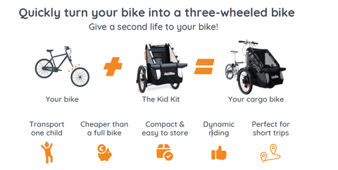 Addbike - AddBike+ Kid Kit | Front - Mounted Family Cargo Bike Conversion - Hitch A Bike - 