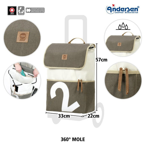 Andersen - Shopper - Andersen - Shopper | Bike Trailer Shopping Trolley | Royal Frame | 360° Mole 2 Bag - Hitch A Bike - 168-093-02