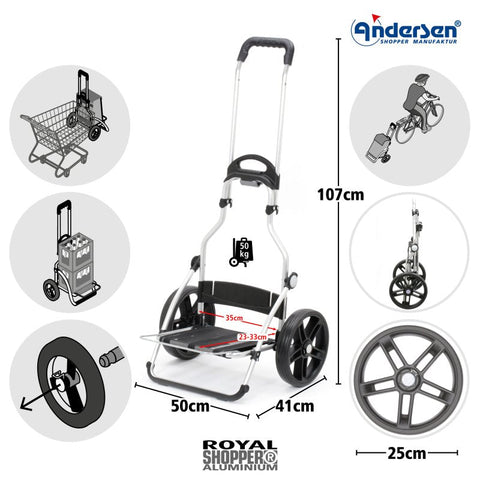 Andersen - Shopper - Andersen - Shopper | Bike Trailer Shopping Trolley | Royal Frame | Basil City Bag - Hitch A Bike - 168-240-80