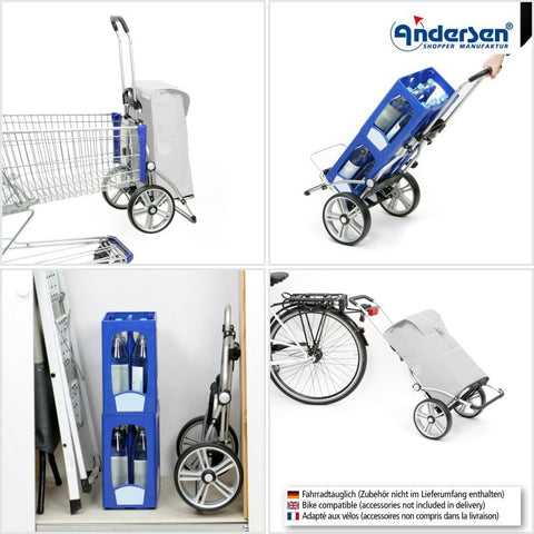 Andersen - Shopper - Andersen - Shopper | Bike Trailer Shopping Trolley | Royal Frame | Basil City Bag - Hitch A Bike - 168-240-80