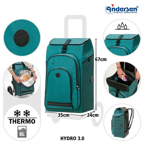 Andersen - Shopper - Andersen - Shopper | Bike Trailer Shopping Trolley | Royal Frame | Hydro 3.0 Bag - Hitch A Bike - 167-036-93
