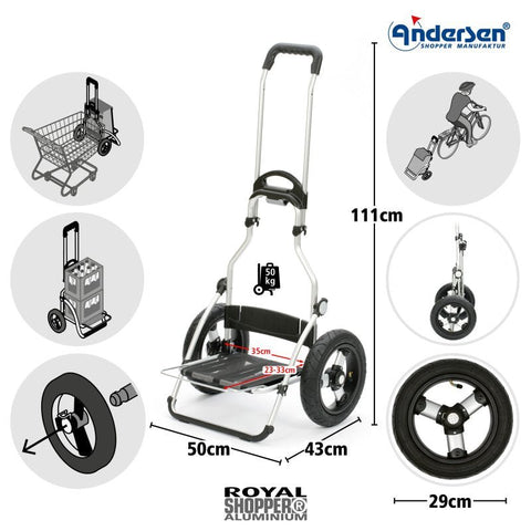 Andersen - Shopper - Andersen - Shopper | Bike Trailer Shopping Trolley | Royal Frame | Ipek Maxi Bag - Hitch A Bike - 168-236-80