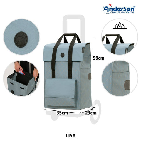 Andersen - Shopper - Andersen - Shopper | Bike Trailer Shopping Trolley | Royal Frame | Lisa Bag - Hitch A Bike - 168-239-90
