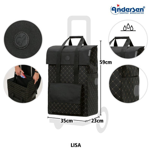 Andersen - Shopper - Andersen - Shopper | Bike Trailer Shopping Trolley | Royal Frame | Lisa Bag - Hitch A Bike - 168-239-90