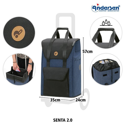 Andersen - Shopper - Andersen - Shopper | Bike Trailer Shopping Trolley | Royal Frame | Senta 2.0 Bag - Hitch A Bike - 168-028-92