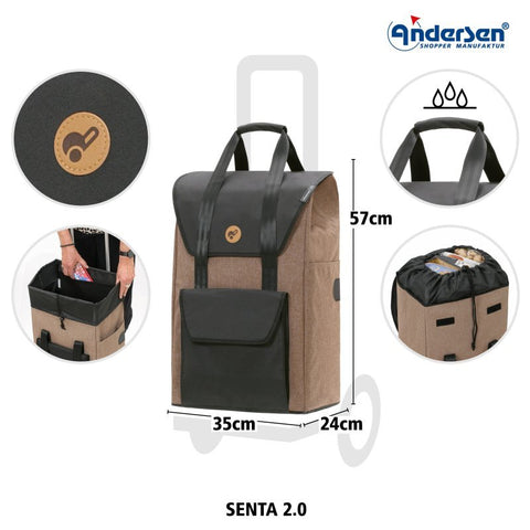 Andersen - Shopper - Andersen - Shopper | Bike Trailer Shopping Trolley | Royal Frame | Senta 2.0 Bag - Hitch A Bike - 168-028-92