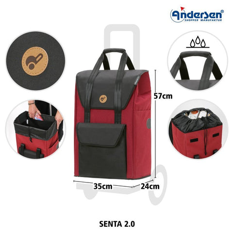 Andersen - Shopper - Andersen - Shopper | Bike Trailer Shopping Trolley | Royal Frame | Senta 2.0 Bag - Hitch A Bike - 168-028-92