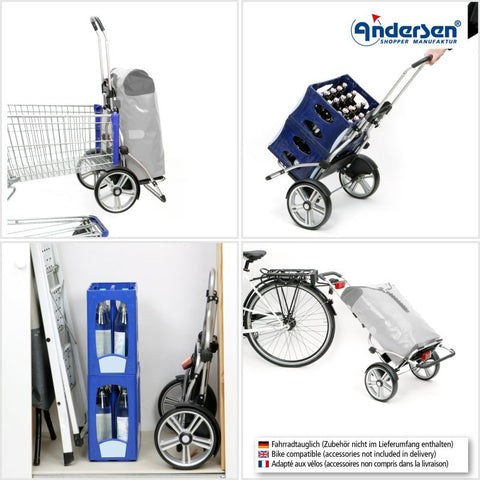Andersen - Shopper - Andersen - Shopper | Bike Trailer Shopping Trolley | Royal Plus Frame | Fado 3.0 Bag - Hitch A Bike - 147-143-83