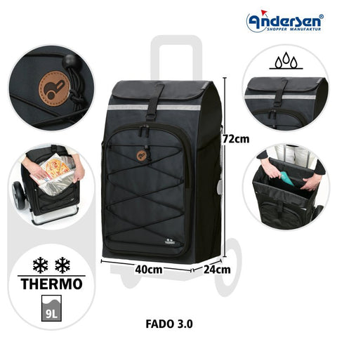 Andersen - Shopper - Andersen - Shopper | Bike Trailer Shopping Trolley | Royal Plus Frame | Fado 3.0 Bag - Hitch A Bike - 147-143-83