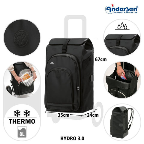 Andersen - Shopper - Andersen - Shopper | Bike Trailer Shopping Trolley | Royal Plus Frame | Hydro 3.0 Bag - Hitch A Bike - 147-036-93