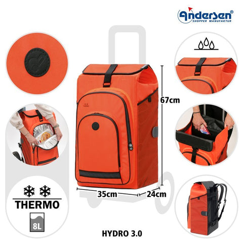 Andersen - Shopper - Andersen - Shopper | Bike Trailer Shopping Trolley | Royal Plus Frame | Hydro 3.0 Bag - Hitch A Bike - 147-036-93