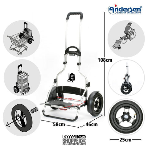 Andersen - Shopper - Andersen - Shopper | Bike Trailer Shopping Trolley | Royal Plus Frame | Lasse Bag - Hitch A Bike - 147-221-90