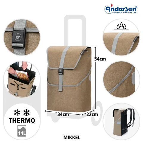 Andersen - Shopper - Andersen - Shopper - Bike Trailer Shopping Trolley - Scala Frame - Mikkel Bag - Hitch A Bike - 112-210-80