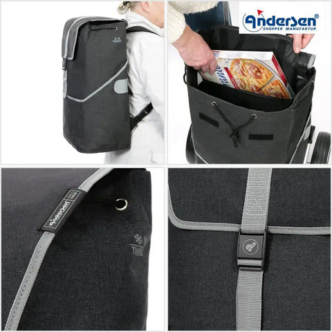 Andersen - Shopper - Andersen - Shopper - Bike Trailer Shopping Trolley - Scala Frame - Mikkel Bag - Hitch A Bike - 112-210-80