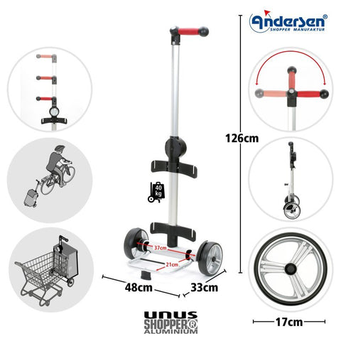 Andersen - Shopper - Andersen - Shopper | Bike Trailer Shopping Trolley | Unus Frame | Basil City Bag - Hitch A Bike - 140-240-80