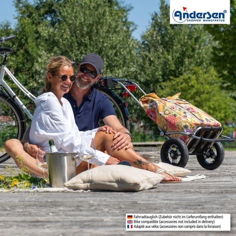Andersen-Shopping - Andersen-Shopper | Bike Trailer | Shopping Trolley | Royal Frame | Basil Bloom Bag - 166-207-10 - Hitch A Bike - {{ shop.shopifyCountryName }}