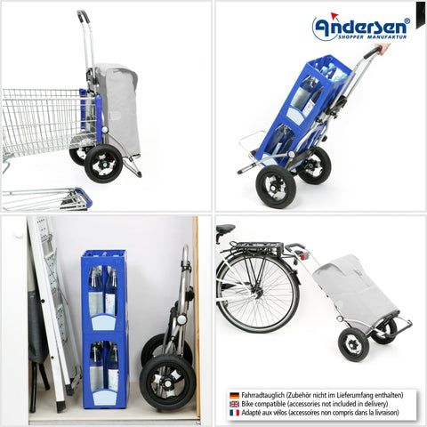 Andersen-Shopping - Andersen-Shopper | Bike Trailer | Shopping Trolley | Royal Frame | Basil Bloom Bag - 166-207-10 - Hitch A Bike - United Kingdom