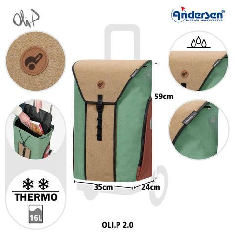 Andersen-Shopping - Andersen-Shopper | Bike Trailer | Shopping Trolley | Royal Frame | Oli.P 2.0 Bag - 166-211-40 - Hitch A Bike - United Kingdom