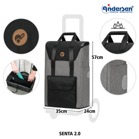 Andersen-Shopping - Andersen-Shopper | Bike Trailer | Shopping Trolley | Royal Frame | Senta 2.0 Bag - 168-028-22 - Hitch A Bike - United Kingdom