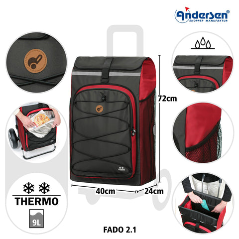 Andersen-Shopping - Andersen-Shopper | Bike Trailer | Shopping Trolley | Tura Frame | Fado 2.1 Bag - 136-143-72 - Hitch A Bike - United Kingdom