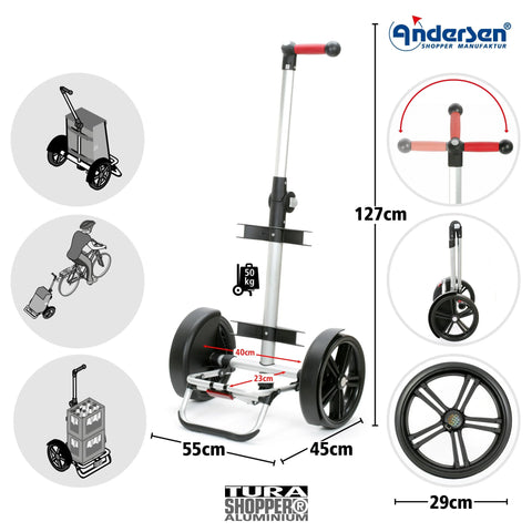 Andersen-Shopping - Andersen-Shopper | Bike Trailer | Shopping Trolley | Tura Frame | Lasse Bag - 136-221-70 - Hitch A Bike - {{ shop.shopifyCountryName }}