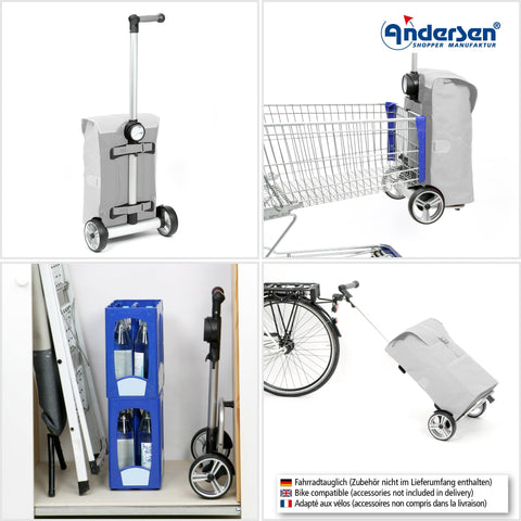 Andersen-Shopping - Andersen-Shopper | Bike Trailer | Shopping Trolley | Unus Frame | Basil Bloom Bag - 140-207-10 - Hitch A Bike - United Kingdom