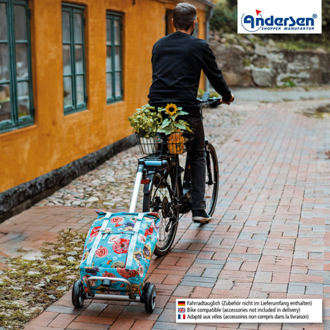 Andersen-Shopping - Andersen-Shopper | Bike Trailer | Shopping Trolley | Unus Frame | Basil Bloom Bag - 140-207-10 - Hitch A Bike - United Kingdom