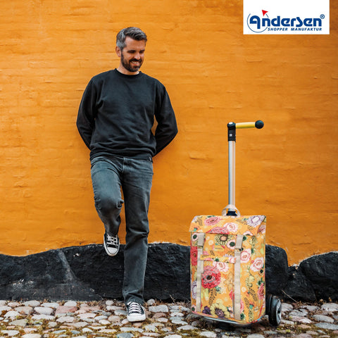 Andersen-Shopping - Andersen-Shopper | Bike Trailer | Shopping Trolley | Unus Frame | Basil Bloom Bag - 140-207-10 - Hitch A Bike - United Kingdom