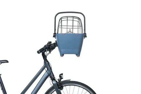 Basil - Basil® Buddy Front Bicycle Dog & Cat Basket Carrier - KlickFix Adapter System - Blue - Hitch A Bike - BAS20020