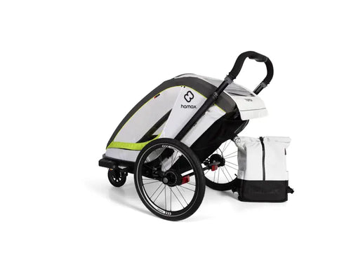 Hamax Breeze Bike Trailer (1-seat, White/Green) 2026 — White/Green (view 6)