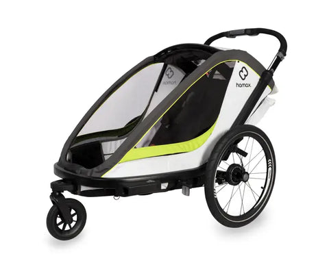 Hamax Breeze Bike Trailer (1-seat, White/Green) 2026 — White/Green (view 3)