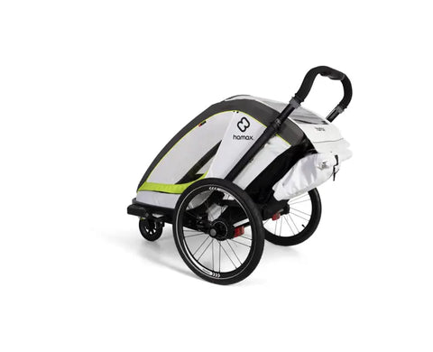 Hamax Breeze Bike Trailer (1-seat, White/Green) 2026 — White/Green (view 5)