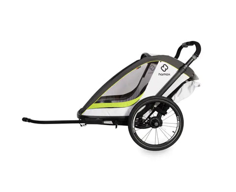 Hamax Breeze Bike Trailer (1-seat, White/Green) 2026 — White/Green (view 4)