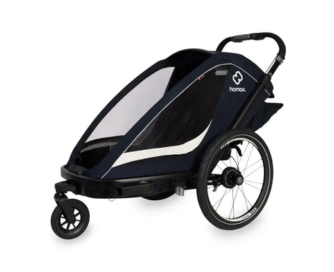 Hamax Breeze Bike Trailer (1-seat, Navy/Cream) 2026 — Navy/Cream (view 3)