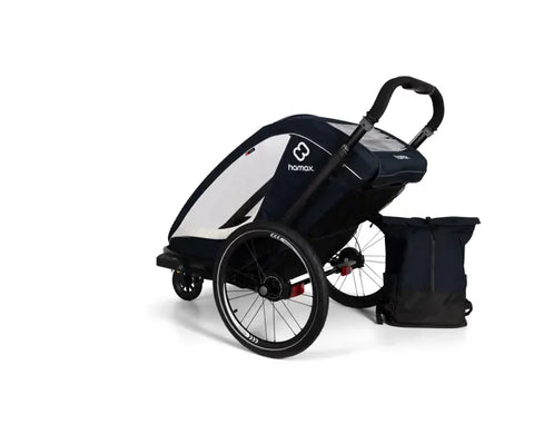 Hamax Breeze Bike Trailer (1-seat, Navy/Cream) 2026 — Navy/Cream (view 2)