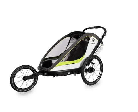 Hamax Breeze Bike Trailer (2-seat, White/Green) 2026 — White/Green (view 2)