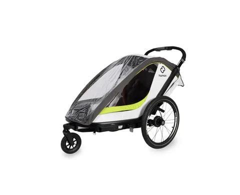 Hamax Breeze Bike Trailer (2-seat, White/Green) 2026 — White/Green (view 6)