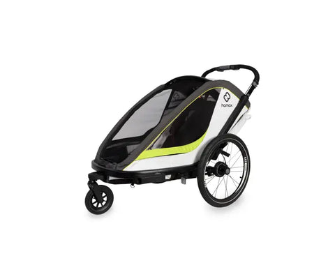 Hamax Breeze Bike Trailer (2-seat, White/Green) 2026 — White/Green (view 5)