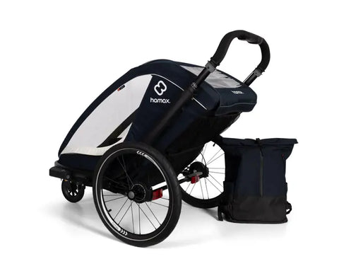 Hamax Breeze Bike Trailer (2-seat, Navy/Cream) 2026 — Navy/Cream (view 6)